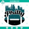 Philadelphia skyline football SVG design with Philly landmarks in a digital file. Perfect for sports and Philly enthusiasts.