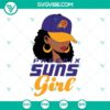 Phoenix Suns SVG images download with back girl, logo files. Ideal for crafts, shirts, and fan art. Great for sports-themed projects.