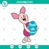 Piglet holding Easter egg Disney cartoon SVG images for Easter design.