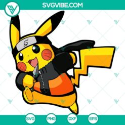 Pikachu Naruto and Naruto Pokemon SVG files with PNG, DXF, and EPS formats, ideal for anime and Pokemon fans.