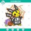 Pikachu skeleton pumpkin Halloween SVG image with Pokemon theme, ideal for festive digital crafting projects.