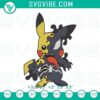 Pikachu Venom machine embroidery design featuring Venom Pokémon mashup pattern for crafts and apparel.