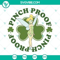 Pinch Proof SVG files with Tinker Bell St Patrick's Day images and lucky shamrock for St Paddy's crafts and projects.