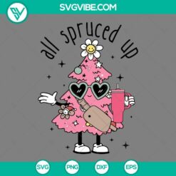 Pink Christmas Tree SVG with funny quotes, perfect for bougie holiday crafts. Download this spruced up design now!