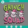 Pink Grinch Squad and Grinch Barbie Santa Hat SVG files for Christmas crafts, featuring festive and fun holiday designs.