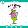 Pink Grinch SVG Bundle with Bougie and Bad Grinchy designs, perfect for holiday crafting projects.