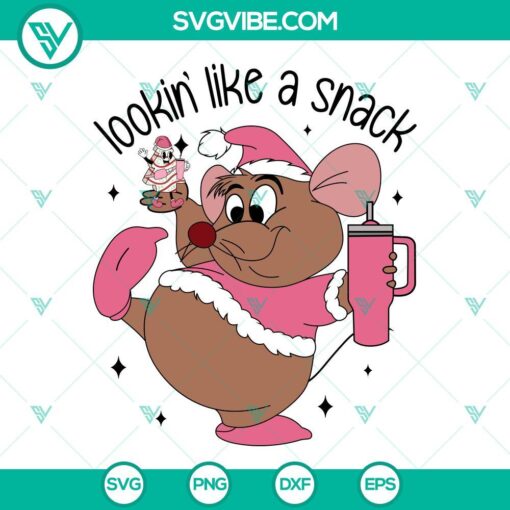 Pink Gus Gus Christmas Svg with Lookin’ Like A Snack and Christmas Tree Cake design, ideal for festive crafts and projects.