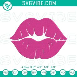 Barbie lips machine embroidery pattern featuring pink lips embroidery designs. Perfect for crafting projects.