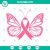 Pink Ribbon Butterfly SVG design for Breast Cancer Awareness promotion, Fight slogan included in download.