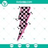 Pink ribbon lightning bolt SVG download for breast cancer awareness design. Perfect for crafting projects.