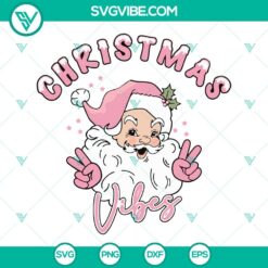 Vintage Pink Santa Claus design, Christmas SVG file with pink hues, festive Santa Claus illustration. Ideal for holiday crafting projects.