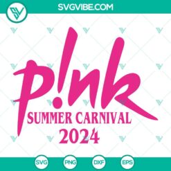 Pink Summer Carnival 2024 and Pink World Tour 2024 SVG files for PNG, DXF, and EPS formats with vibrant, festive designs. Great for digital crafts and projects.