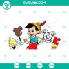 Pinocchio Disneyland snacks SVG files for Cricut and Silhouette machines, including PNG, DXF, and EPS formats.