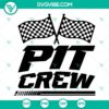Pit crew SVG files with race car, racing flag, checkered flag, and racing elements for download. Great for racing enthusiasts and projects.