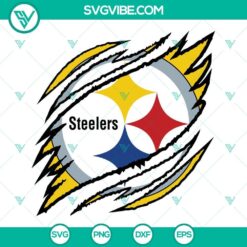 Pittsburgh Steelers Ripped Claw SVG: Bold Steelers design with claw marks, perfect for NFL fans. Download Pittsburgh Steelers SVG.