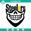 Pittsburgh Steelers skull SVG bundle with download option, featuring Steelers team logo and graphics.