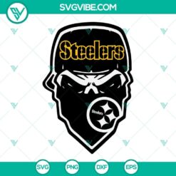 Pittsburgh Steelers skull SVG logo for download. Steelers team design with Pittsburgh Steelers text. Great for NFL fans.