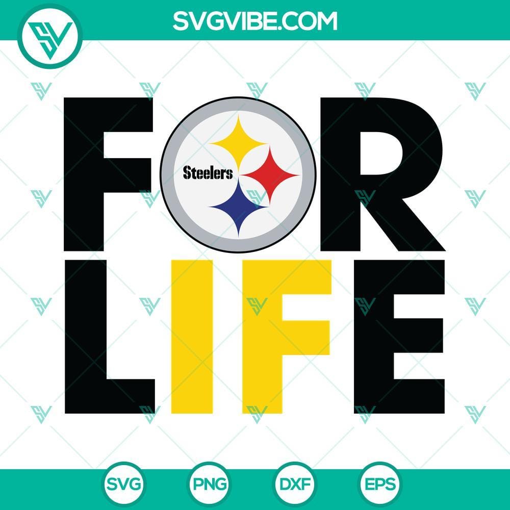 Pittsburgh Steelers SVG, Steelers For Life SVG, Steelers SVG PNG DXF EPS Pittsburgh Steelers SVG logo design, black and gold Steelers for Life SVG files with PNG format, perfect for fans.