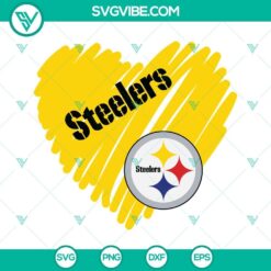 Pittsburgh Steelers SVG files featuring heart design, available for download. Steelers SVG files for crafting projects.
