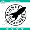 Planet Express spaceship cut file for Silhouette, SVG PNG DXF EPS clipart, ideal for sci-fi enthusiasts.
