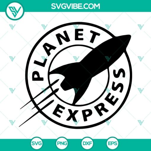 Planet Express spaceship cut file for Silhouette, SVG PNG DXF EPS clipart, ideal for sci-fi enthusiasts.