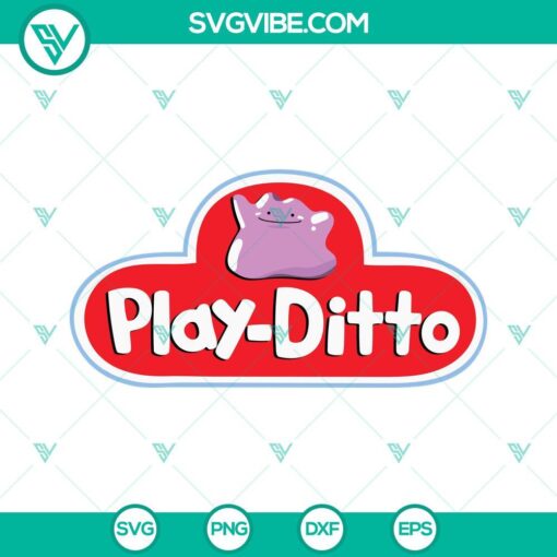 Play Ditto Pokemon SVG image set in PNG, EPS, and DXF formats.
