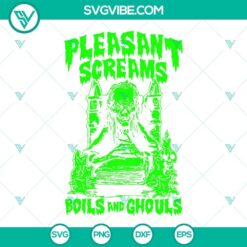 Spooky Tales From The Cryptkeeper Halloween themed SVG file with "Pleasant Screams" typography. Great for Halloween crafts and decor.