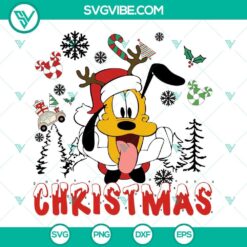 Pluto Christmas SVG featuring Disney Pluto in a festive holiday theme, perfect for Christmas projects.
