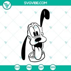 Pluto Disney Dog SVG files for Cricut, includes PNG, DXF, EPS formats. Cute design for crafting and digital projects.