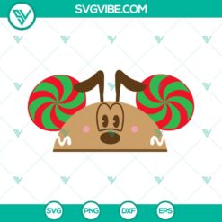 Pluto gingerbread hat ears SVG file for Disney Christmas, PNG DXF EPS formats.