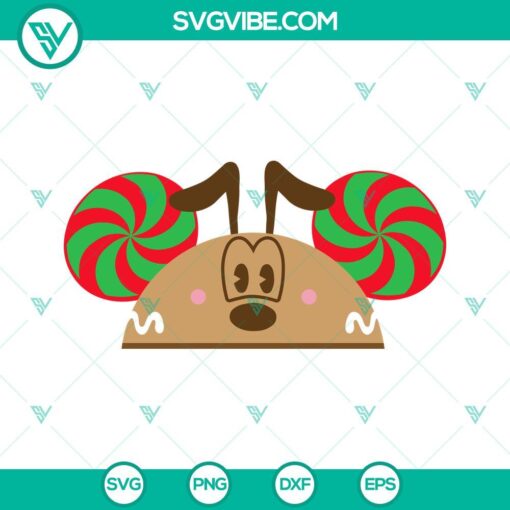 Pluto gingerbread hat ears SVG file for Disney Christmas, PNG DXF EPS formats.