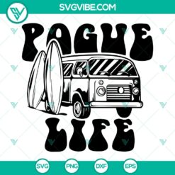 Pogue Life Vintage Van SVG Images, Summer SVG Download, Beach Life SVG Files, Outer