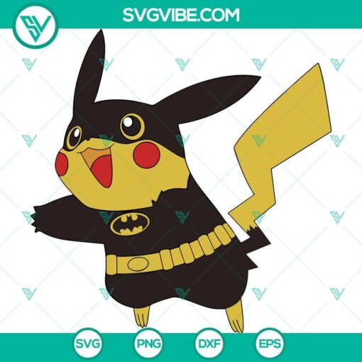 Pokemon Batman and Pikabat Pikachu logo SVG file for download in PNG, DXF, and EPS format.