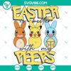 Pokemon Easter peeps SVG with Pikachu as Easter Bunny and Happy Easter text - festive Pokemon Easter design.