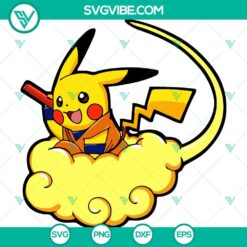 Pokemon Son Goku and Pikachu Dragon Ball SVG images, PNG, DXF, and EPS files for download - cute and unique crossover fan art.