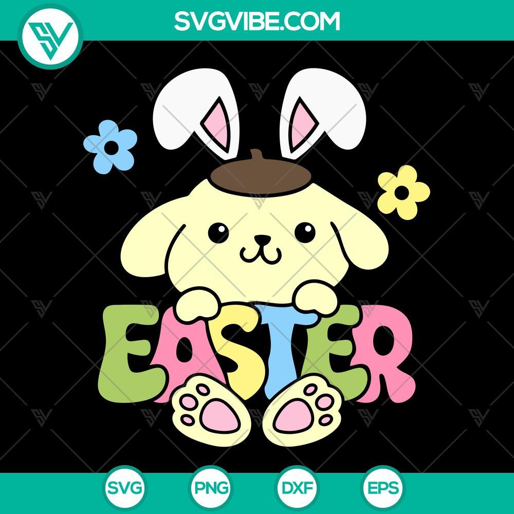 Pompompurin Bunny Easter SVG, Pompompurin Cute SVG Pompompurin bunny Easter SVG images featuring adorable and cute designs, perfect for Easter crafts and projects.