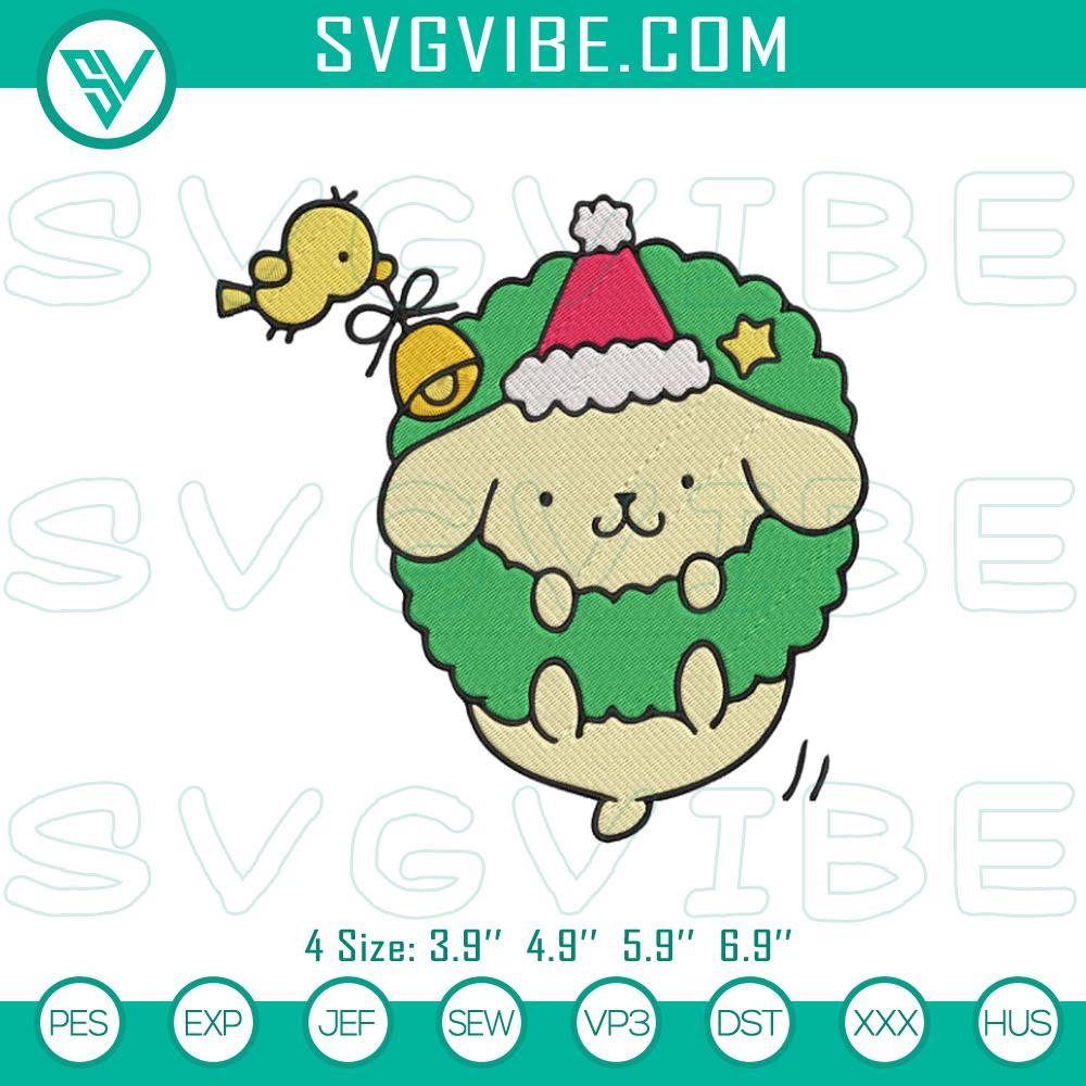 Pompompurin Merry Christmas Embroidery Design Files Baby Bluey Christmas embroidery file with Bluey holiday theme. Perfect for festive sewing projects.