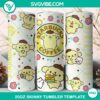 Pompompurin Starbucks 20oz tumbler wrap PNG file featuring cute cartoon dog with coffee theme.