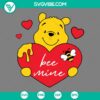 Pooh Bear heart-shaped Valentines SVG file with Winnie the Pooh theme, suitable for digital crafting projects.
