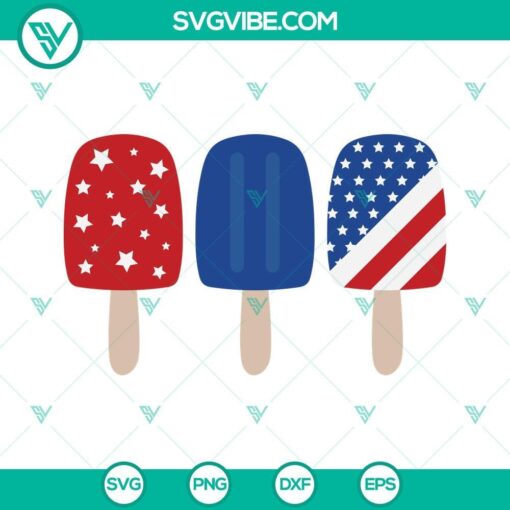 Patriotic popsicle SVG design for 4th of July celebration in America, SVG file download.