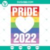 Pride 2022 SVG with LGBTQ flag cutout design, perfect for Pride events and celebrations in 2022.