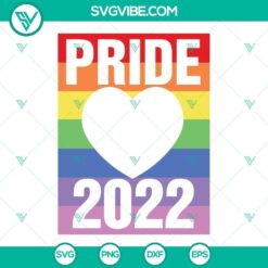 Pride 2022 SVG with LGBTQ flag cutout design, perfect for Pride events and celebrations in 2022.