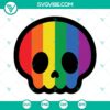 Rainbow-themed Pride Skull SVG bundle for download, featuring gay pride SVG file designs. Ideal for LGBTQ+ projects.