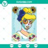 Cinderella Sugar Skull SVG images with Disney Princess theme for Day of the Dead celebration.