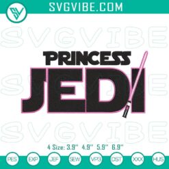 Princess Jedi Embroidery File, Star Wars Girl Embroidery Download