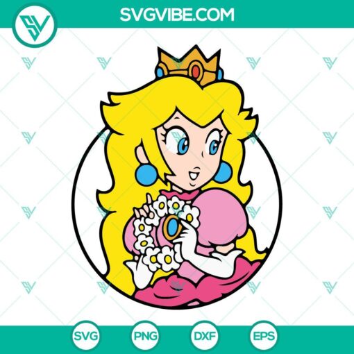 Princess Peach SVG Images Bundle, Princess Toadstool SVG Images, Princess Mario 1