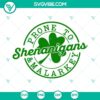 Prone to Shenanigans and Malarkey SVG files, Lucky Clover Leaf design for St. Patrick's Day crafting. Downloadable SVG.