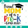 Pre-K Grad 2022 SVG for proud mom shirt, design featuring graduation cap, diploma, and child's silhouette. Ideal for celebrating Pre-K graduation.