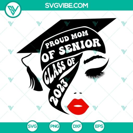 Senior Class of 2023 SVG files perfect for proud moms. Graduation cap, diploma - celebrate seniors with these design elements.