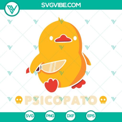 Psicopato Duck cartoon character SVG images in PNG, DXF, and EPS file formats for digital use.